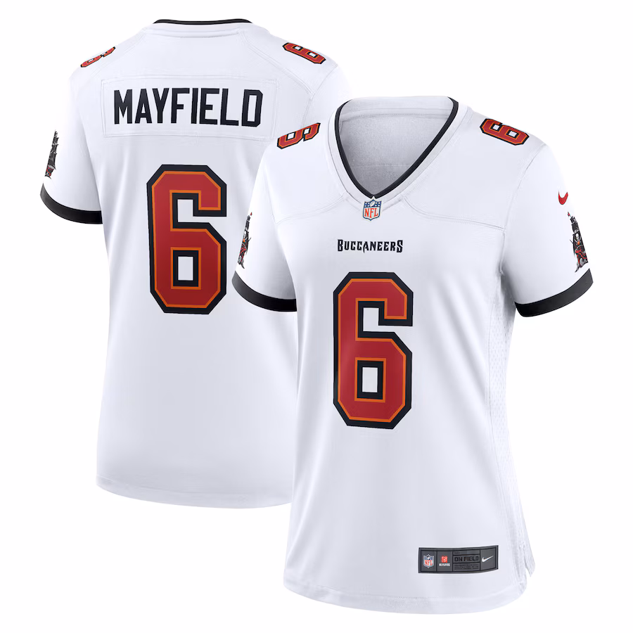 Women's Tampa Bay Buccaneers Baker Mayfield Nike White Away Game Jersey - Puhuasuan