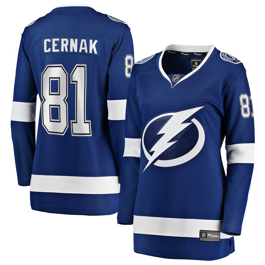 Women's Tampa Bay Lightning Erik Cernak Fanatics Branded Blue Home Breakaway Player Jersey - Puhuasuan