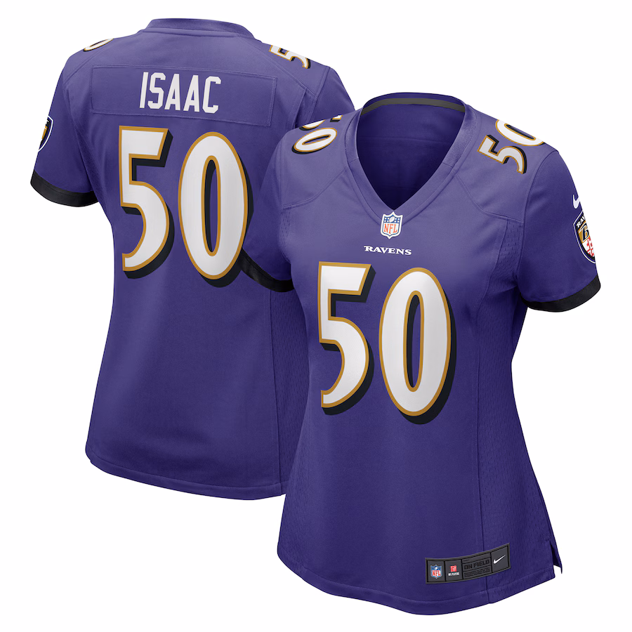 Women's Baltimore Ravens Adisa Isaac Nike Purple Game Jersey - Puhuasuan