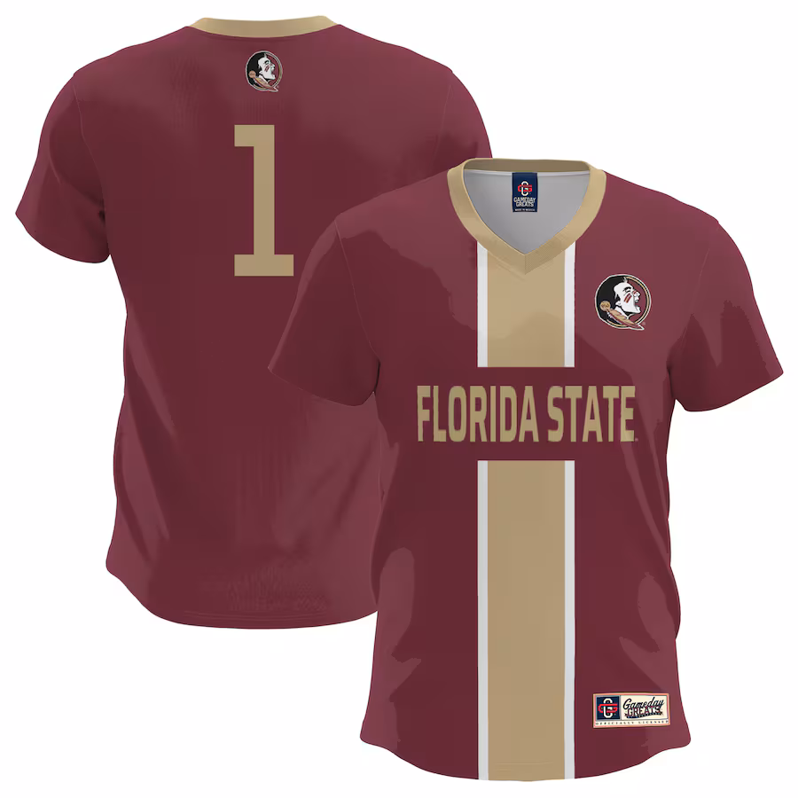 Men's GameDay Greats  Garnet Florida State Seminoles Lightweight Soccer Fashion Jersey - Puhuasuan