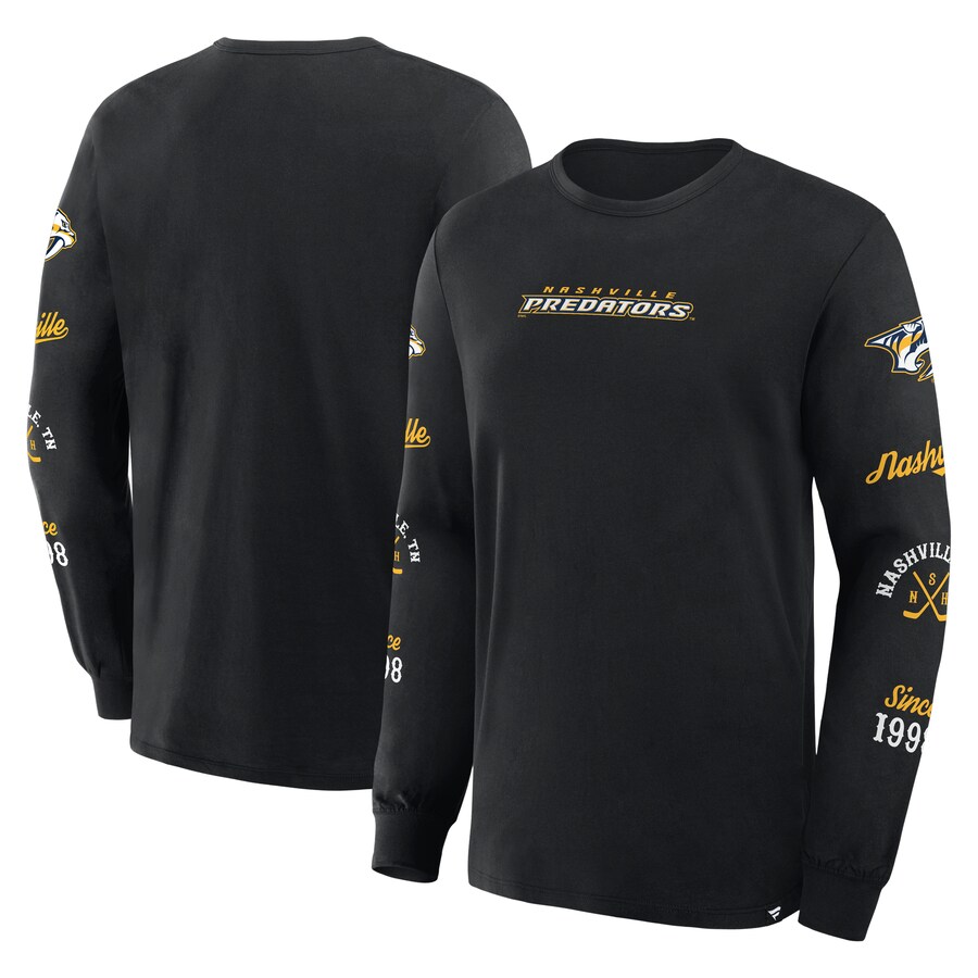 Men's Nashville Predators Fanatics Black Boxed In Legacy Long Sleeve T-Shirt - Puhuasuan