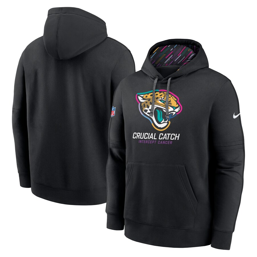 Men's Jacksonville Jaguars Nike Black 2024 NFL Crucial Catch Club Pullover Hoodie - Puhuasuan