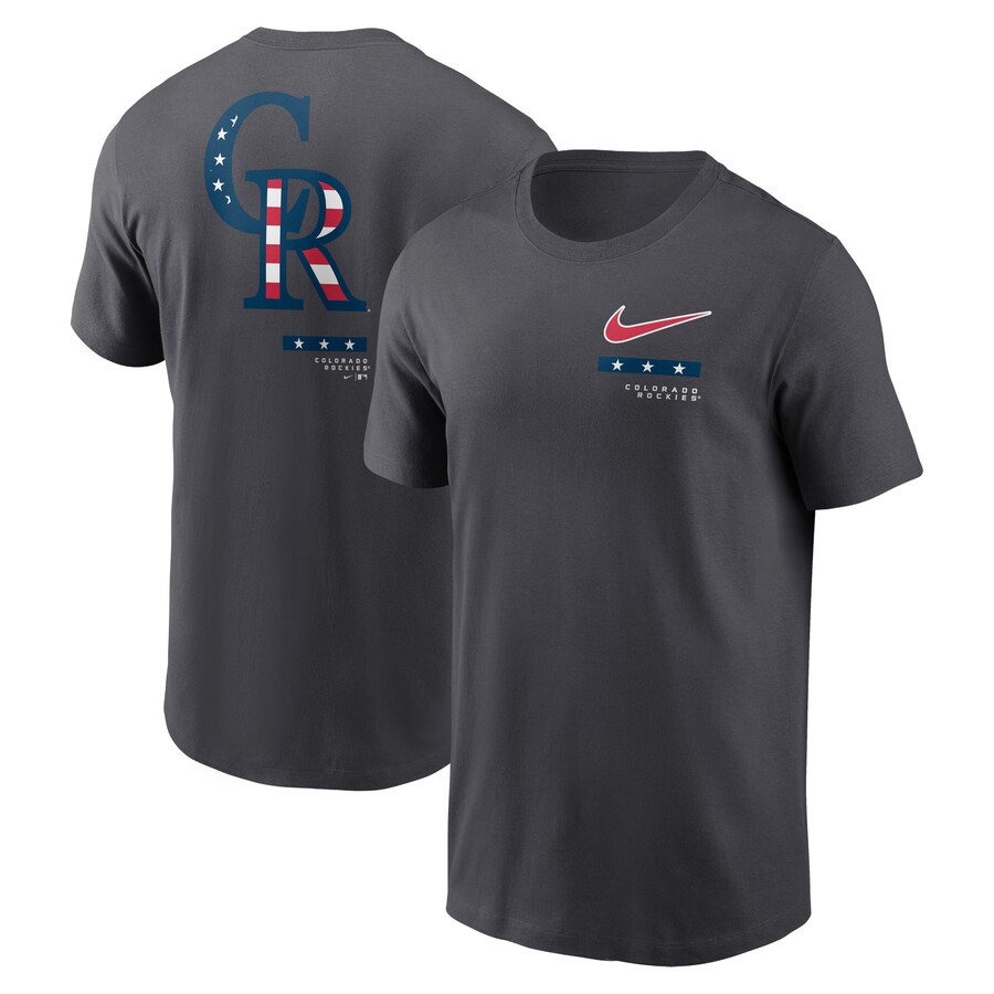 Men's Colorado Rockies Nike Anthracite Americana T-Shirt - Puhuasuan
