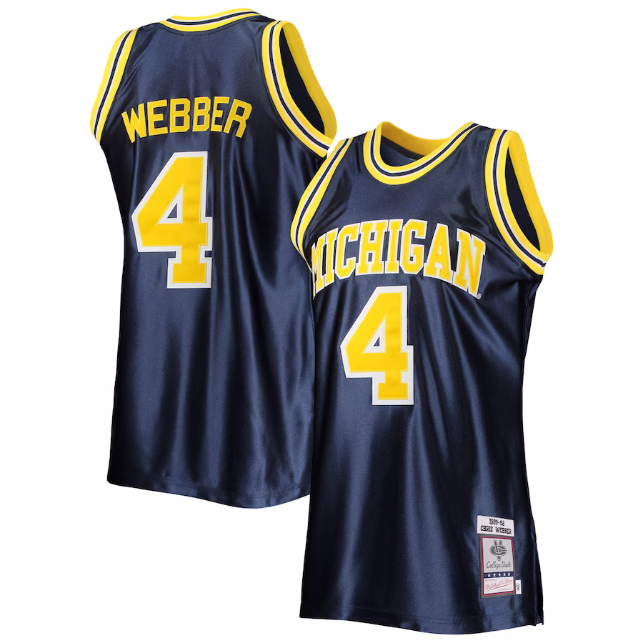 Chris Webber Michigan Wolverines Mitchell & Ness 1991/92 Authentic Throwback College Jersey - Navy - Puhuasuan