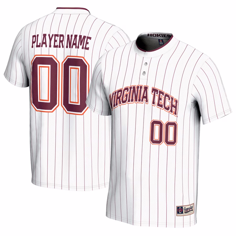 Virginia Tech Hokies GameDay Greats Youth NIL Pick-A-Player Lightweight Softball Jersey - White - Puhuasuan