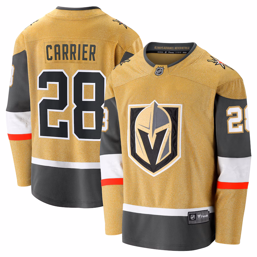 Men's Vegas Golden Knights William Carrier Fanatics Gold Home Breakaway Jersey - Puhuasuan