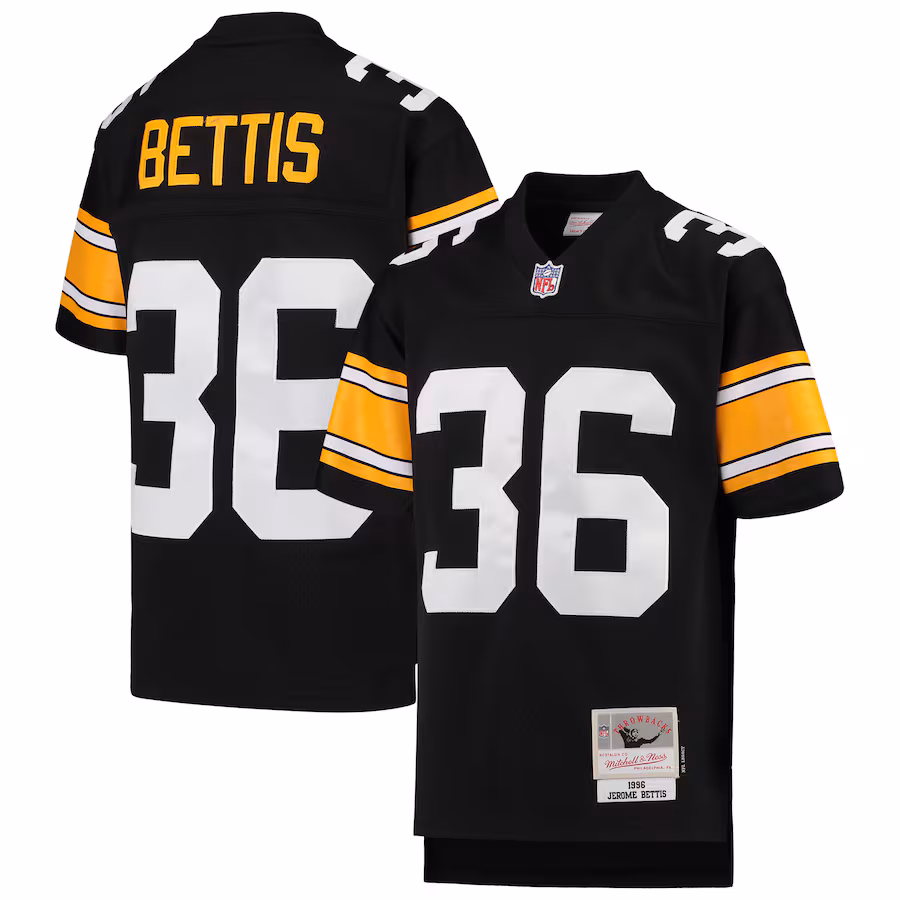 Youth Pittsburgh Steelers Jerome Bettis Mitchell & Ness Black 1996 Legacy Retired Player Jersey - Puhuasuan