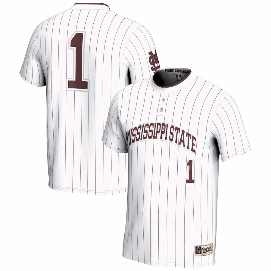 Youth GameDay Greats #1 White Mississippi State Bulldogs Lightweight Softball Jersey - Puhuasuan
