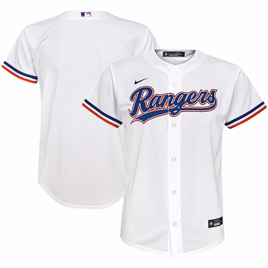 Youth Texas Rangers Nike White Home Replica Team Jersey - Puhuasuan