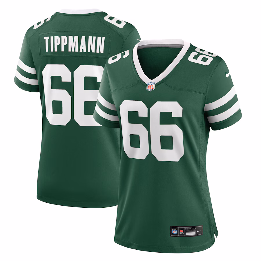 Women's New York Jets Joe Tippmann Nike Legacy Green Team Game Jersey - Puhuasuan