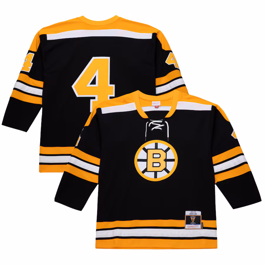 Men's Boston Bruins Bobby Orr Black 1971-72 Power Play Jersey - Puhuasuan