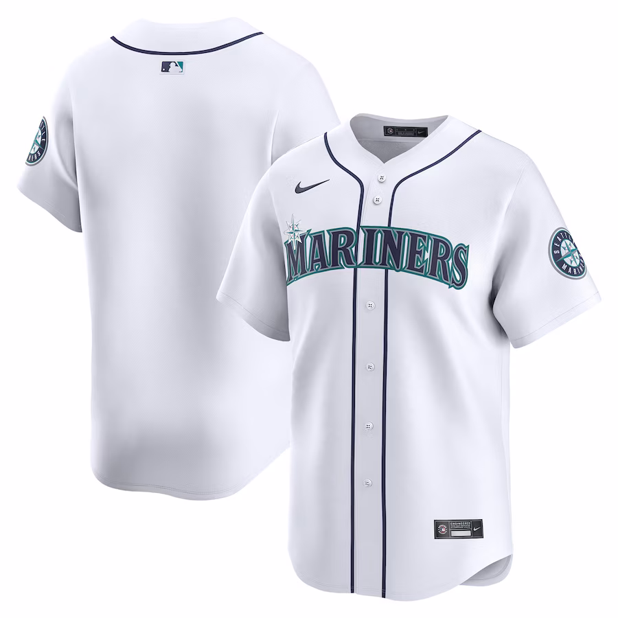 Men's Seattle Mariners Nike White Home Limited Jersey - Puhuasuan