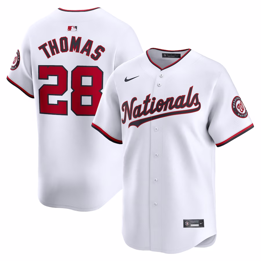 Men's Washington Nationals Lane Thomas Nike White Home Limited Player Jersey - Puhuasuan