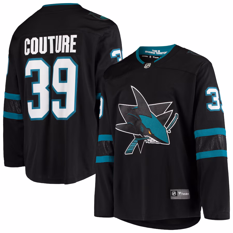 Men's San Jose Sharks Logan Couture Fanatics Black Alternate Breakaway Jersey - Puhuasuan