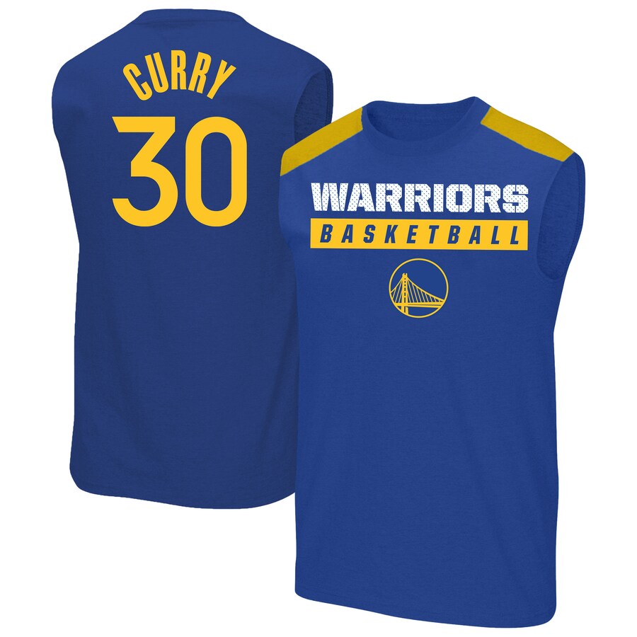 Men's Golden State Warriors Stephen Curry Profile Royal Big & Tall Player Muscle Tank - Puhuasuan