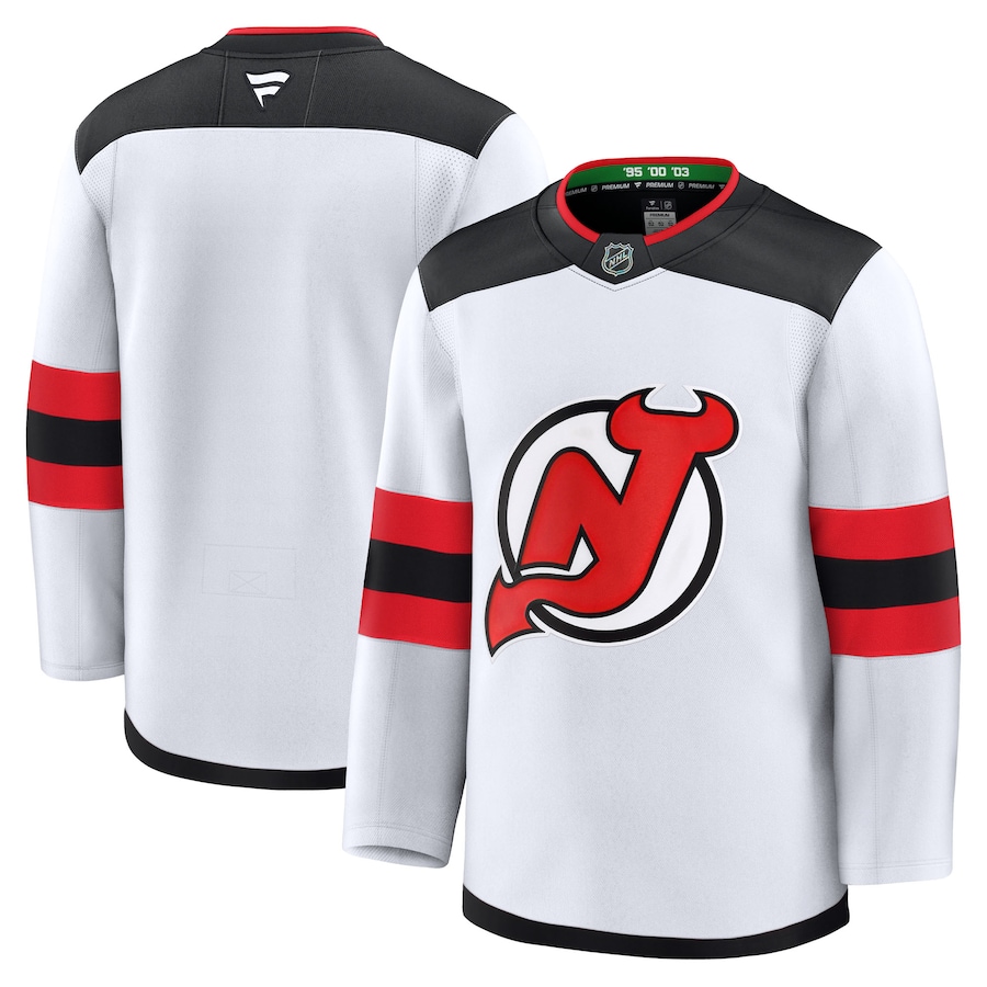 Men's New Jersey Devils Fanatics White Away Premium Jersey - Puhuasuan