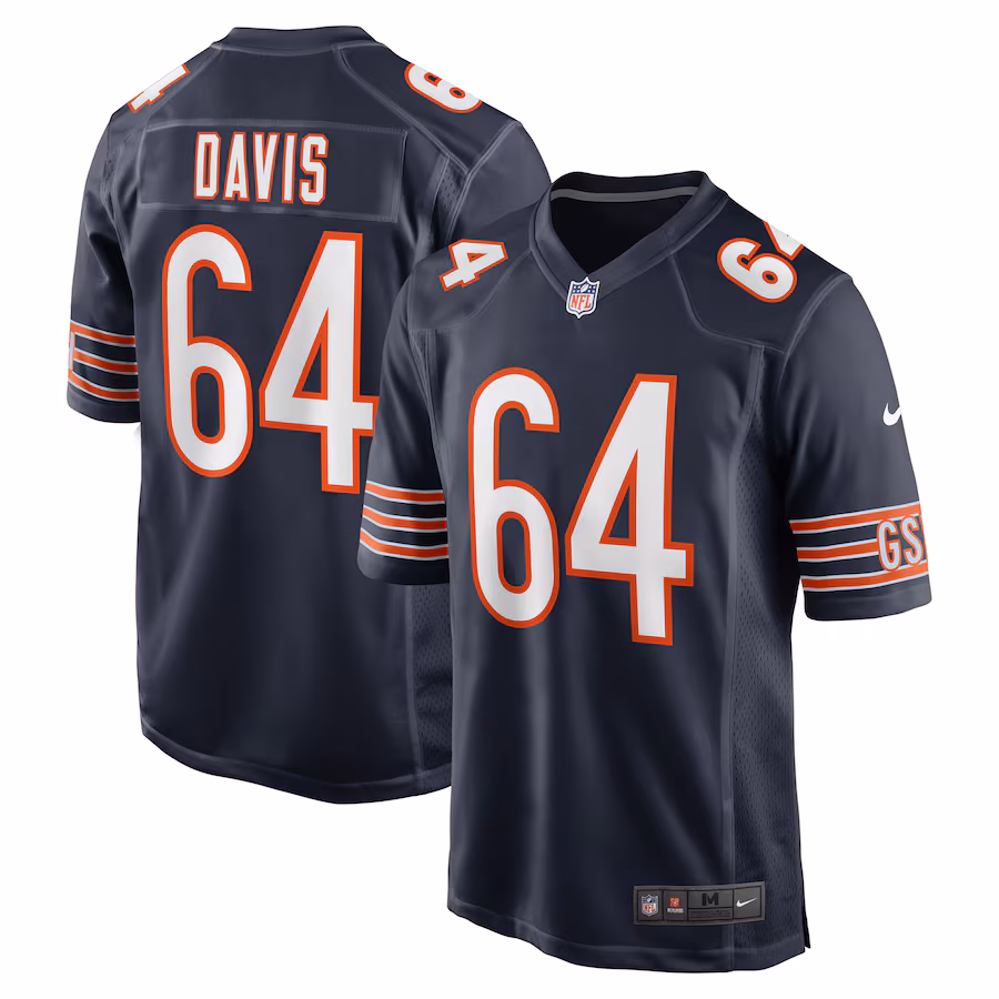 Men's Chicago Bears Nate Davis Nike Navy Game Jersey - Puhuasuan