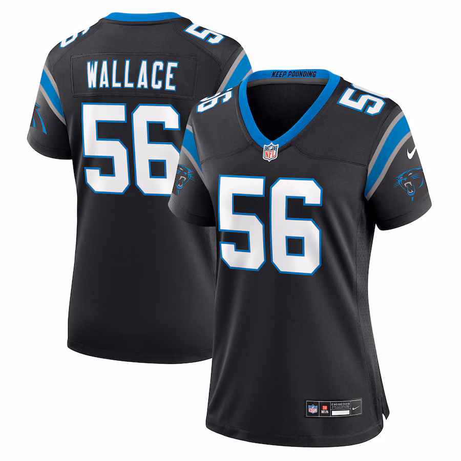 Women's Carolina Panthers Trevin Wallace Nike Black Game Jersey - Puhuasuan