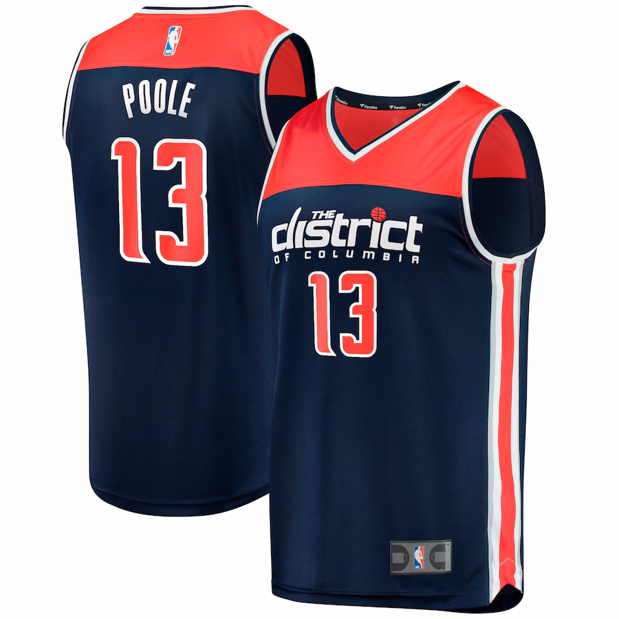 Youth Washington Wizards Jordan Poole Fanatics Navy Fast Break Player Jersey - Statement Edition - Puhuasuan