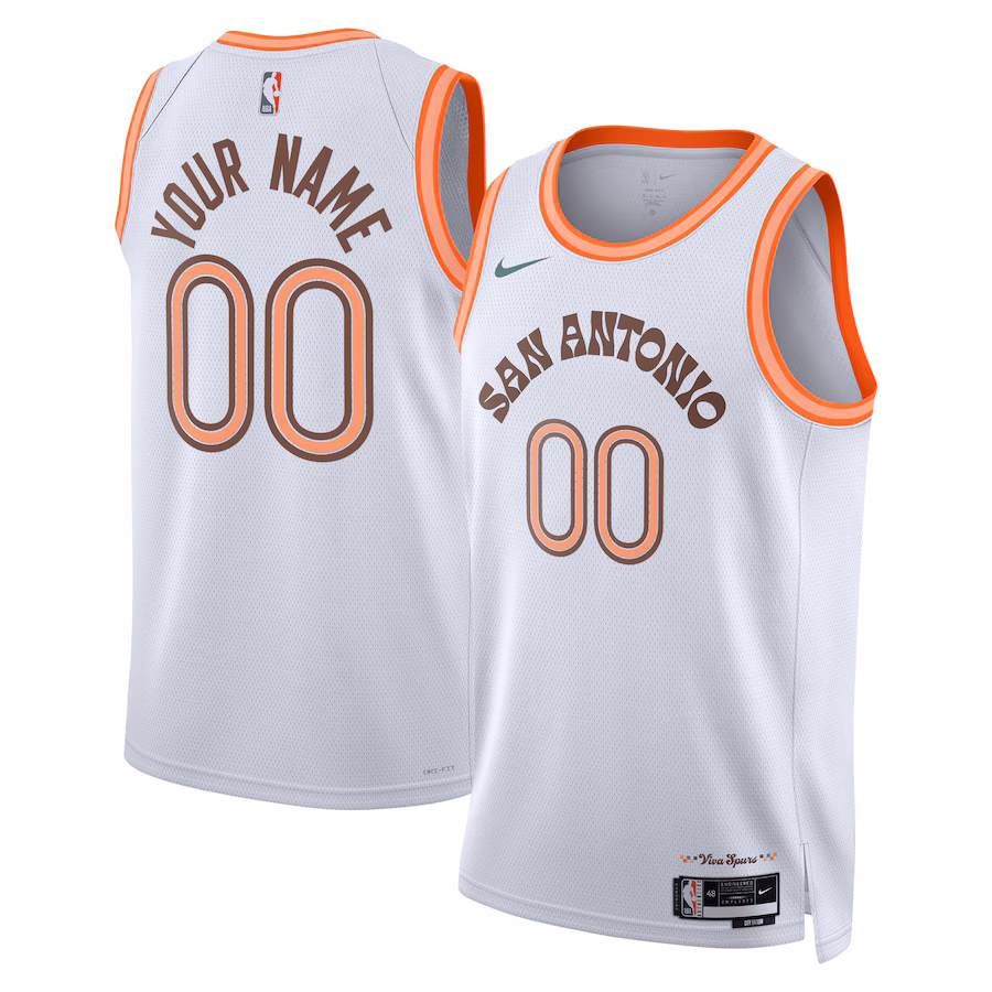 Unisex San Antonio Spurs Nike White 2023/24 Custom Swingman Jersey - City Edition - Puhuasuan