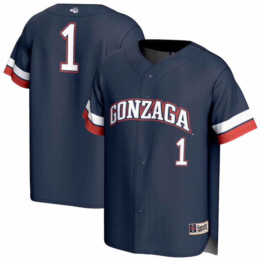 Unisex GameDay Greats #1 Navy Gonzaga Bulldogs Collegiate Baseball Fashion Jersey - Puhuasuan