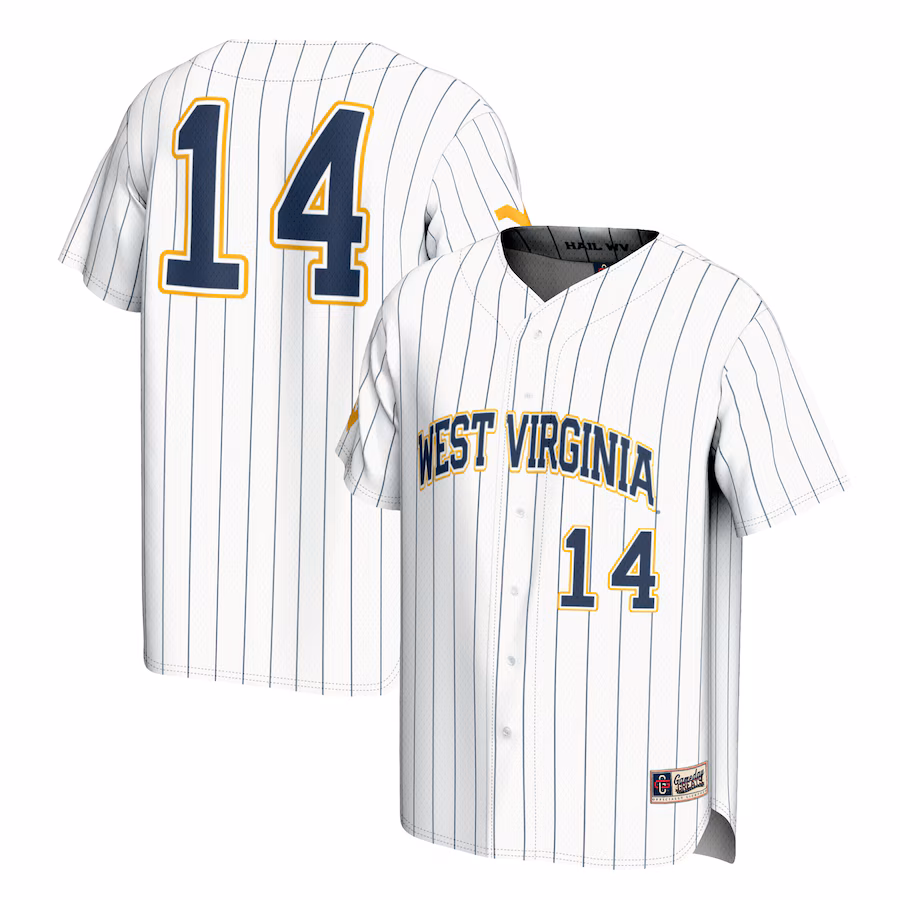 Unisex GameDay Greats #14 White West Virginia Mountaineers Lightweight Baseball Fashion Jersey - Puhuasuan