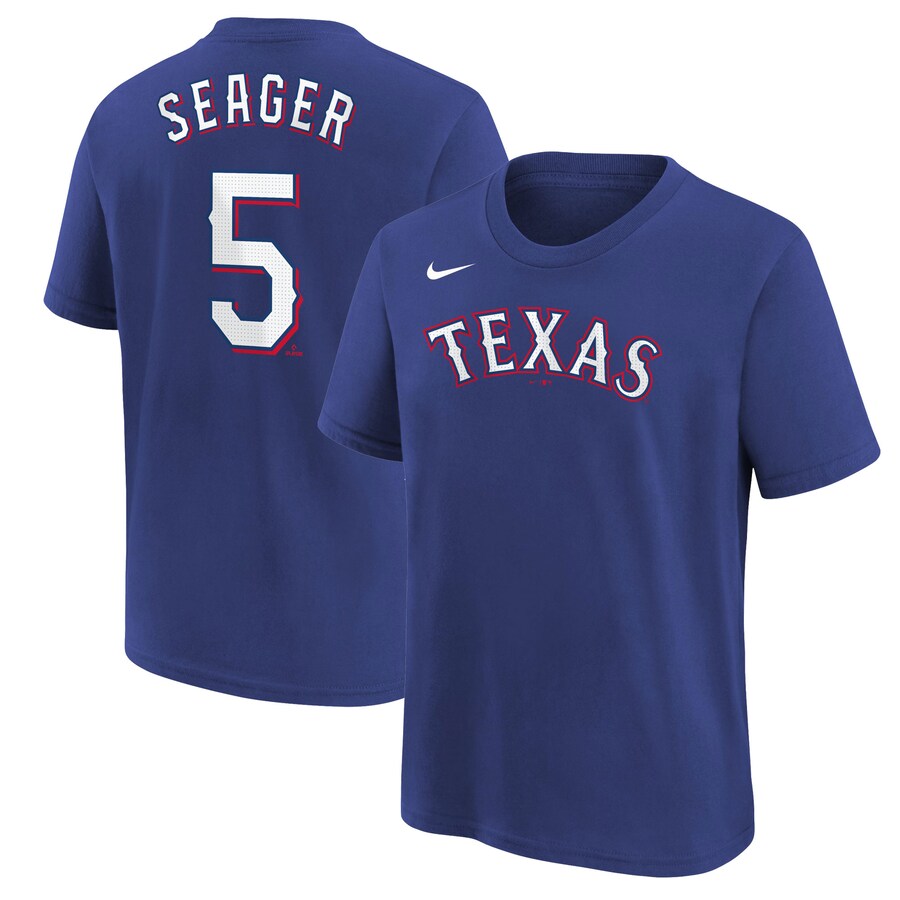 Youth Texas Rangers Corey Seager Nike Royal Home Player Name & Number T-Shirt - Puhuasuan