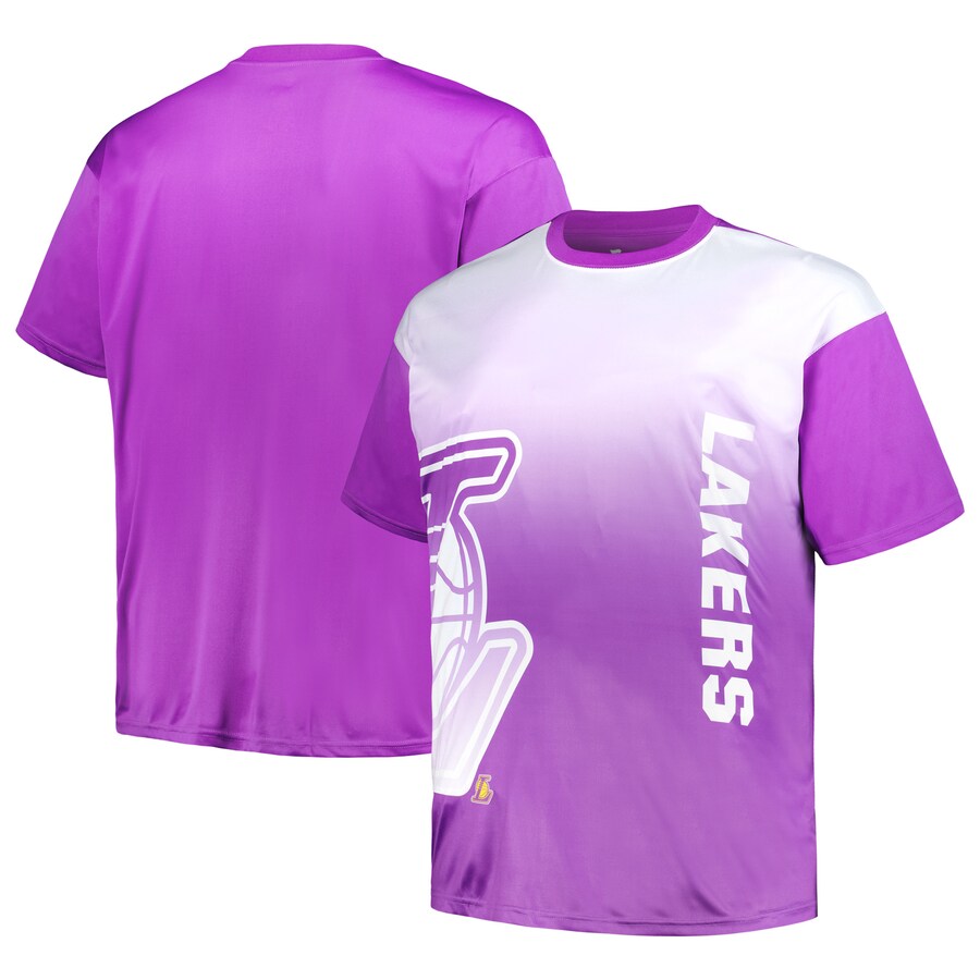 Men's Los Angeles Lakers Purple Big & Tall Sublimated T-Shirt - Puhuasuan