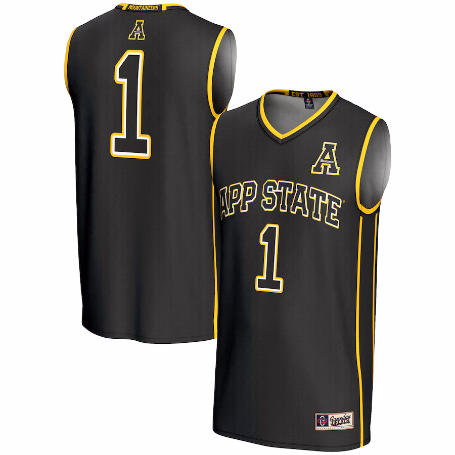 Men's GameDay Greats #1  Black Appalachian State Mountaineers  Lightweight Basketball Jersey - Puhuasuan