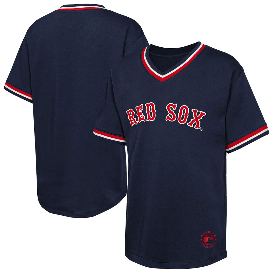 Youth Boston Red Sox Navy Relief Pitcher V-Neck T-Shirt - Puhuasuan