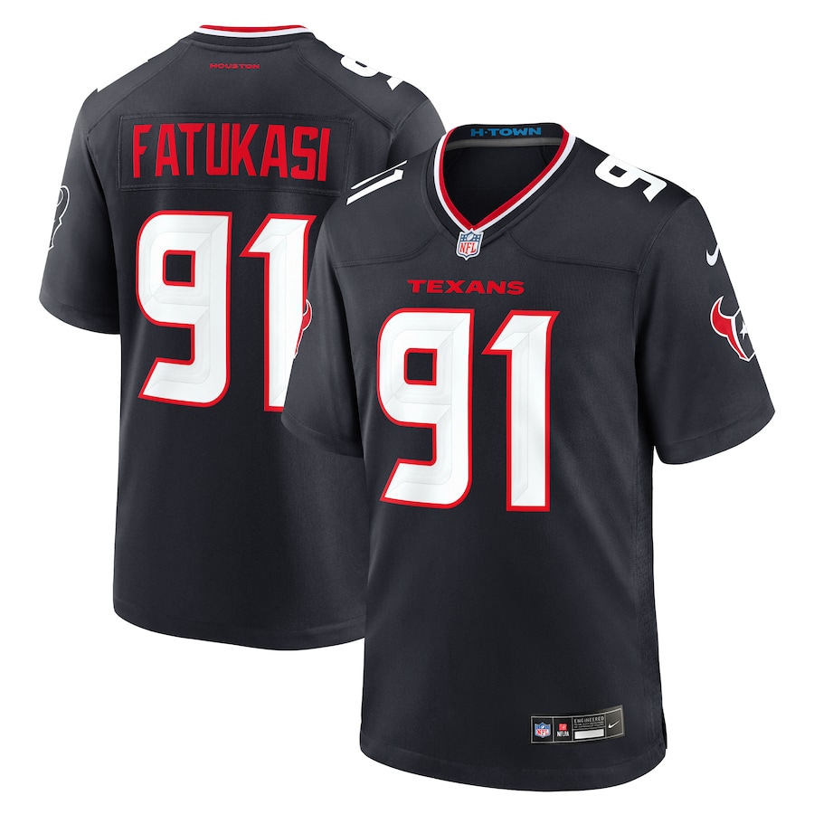 Men's Houston Texans Folorunso Fatukasi Nike Navy Team Game Jersey - Puhuasuan