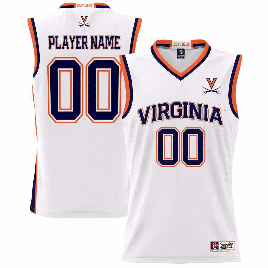 Virginia Cavaliers GameDay Greats Youth NIL Pick-A-Player Lightweight Basketball Jersey - White - Puhuasuan
