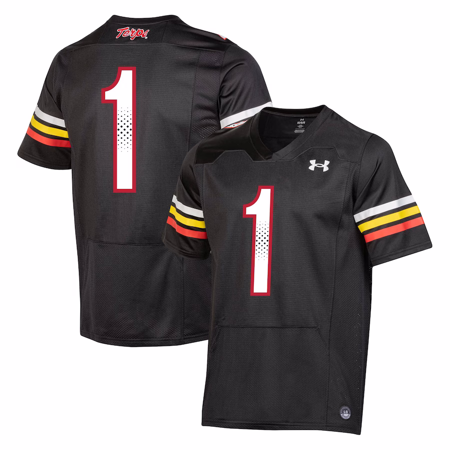 #1 Maryland Terrapins Under Armour Replica Football Jersey - Black - Puhuasuan
