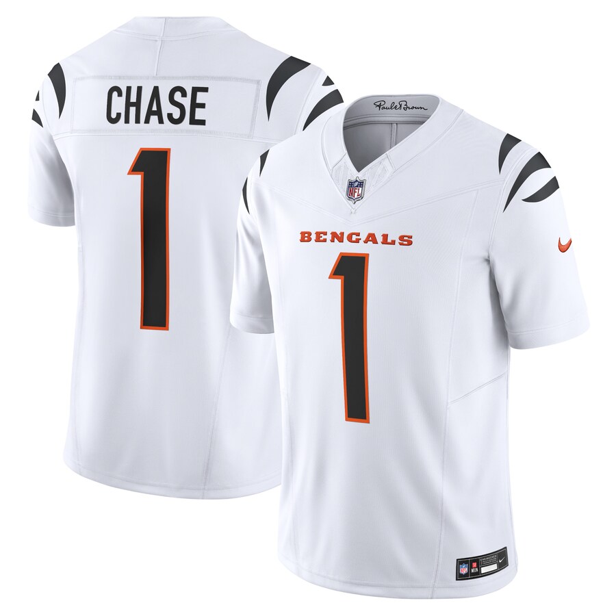 Men's Cincinnati Bengals Ja'Marr Chase Nike White Vapor F.U.S.E. Limited Jersey - Puhuasuan