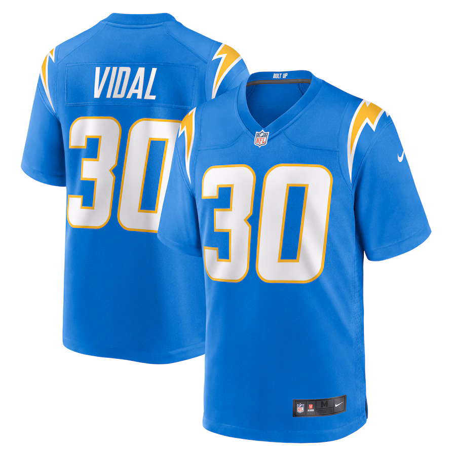 Men's Los Angeles Chargers Kimani Vidal Nike  Powder Blue Team Game Jersey - Puhuasuan