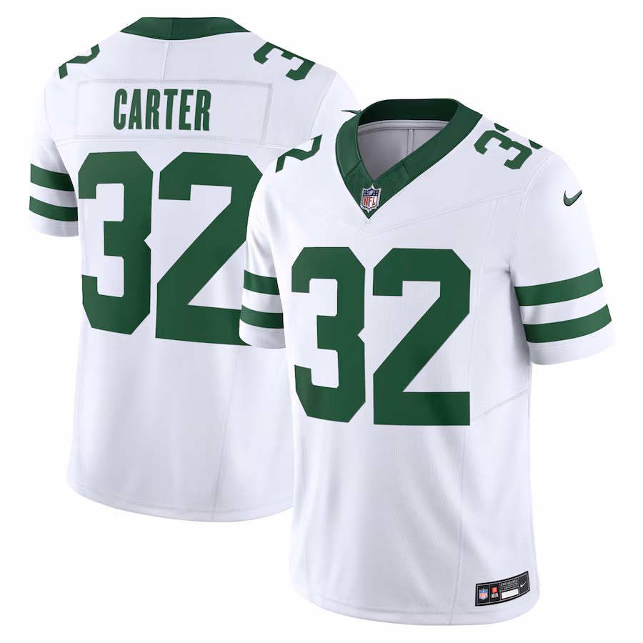 Men's New York Jets Michael Carter Nike Legacy White Vapor F.U.S.E. Limited Jersey - Puhuasuan