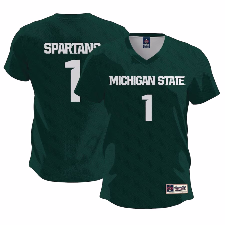 #1  Michigan State Spartans GameDay Greats Women's  Lightweight Soccer Team Jersey - Green - Puhuasuan