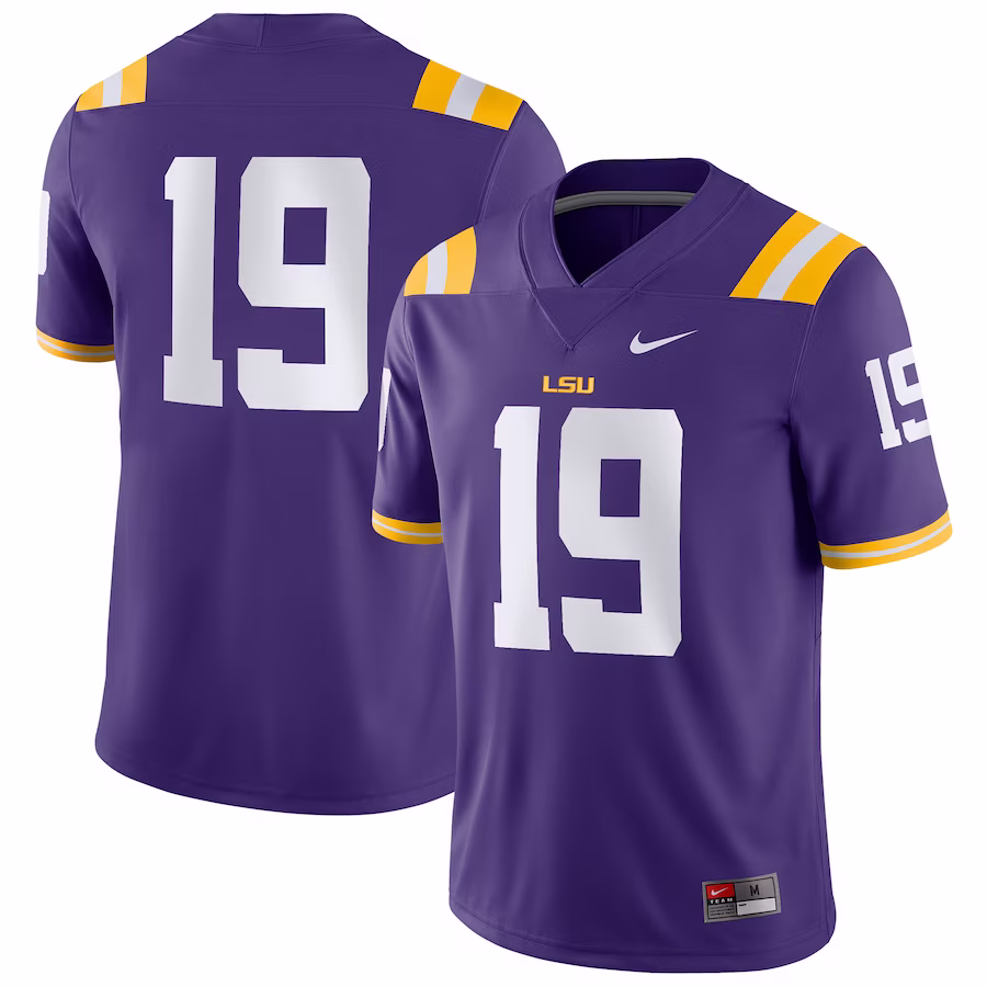 #19 LSU Tigers Nike Game Jersey - Purple - Puhuasuan