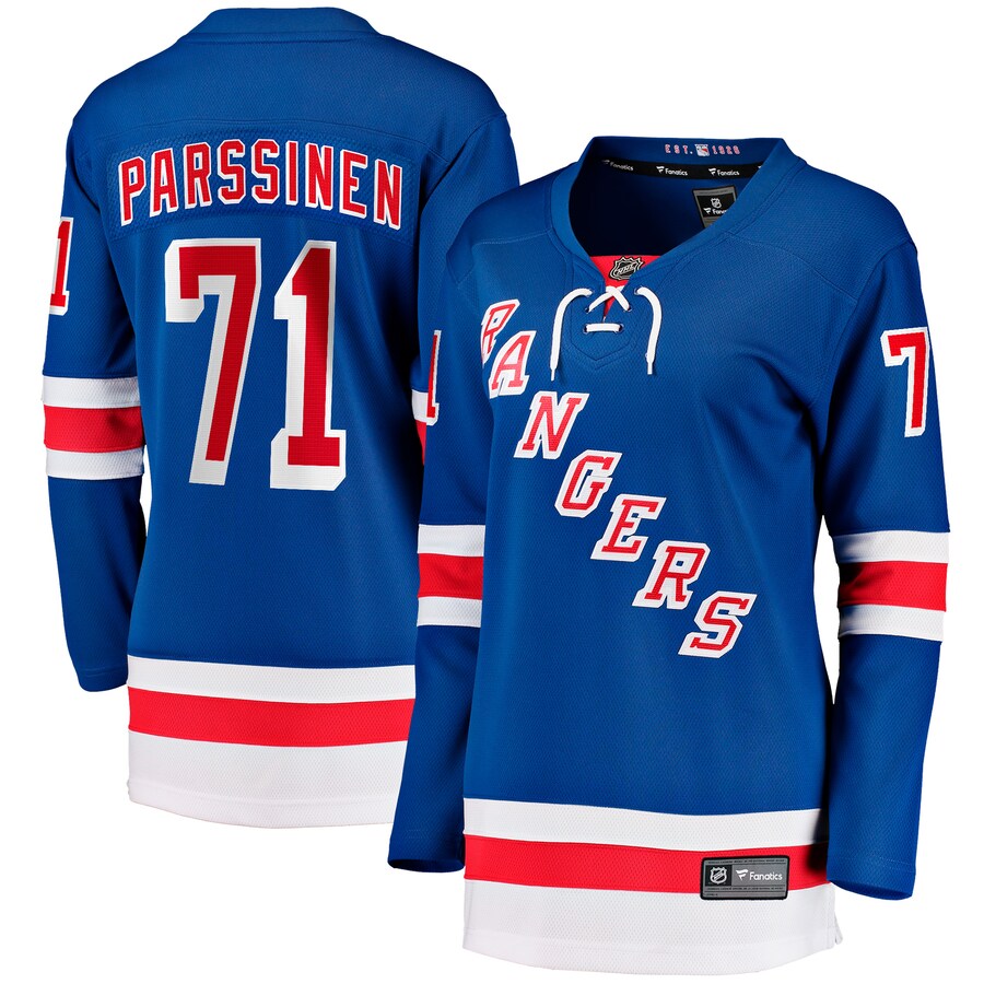 Women's New York Rangers Juuso Parssinen Fanatics Blue Home Breakaway Player Jersey - Puhuasuan