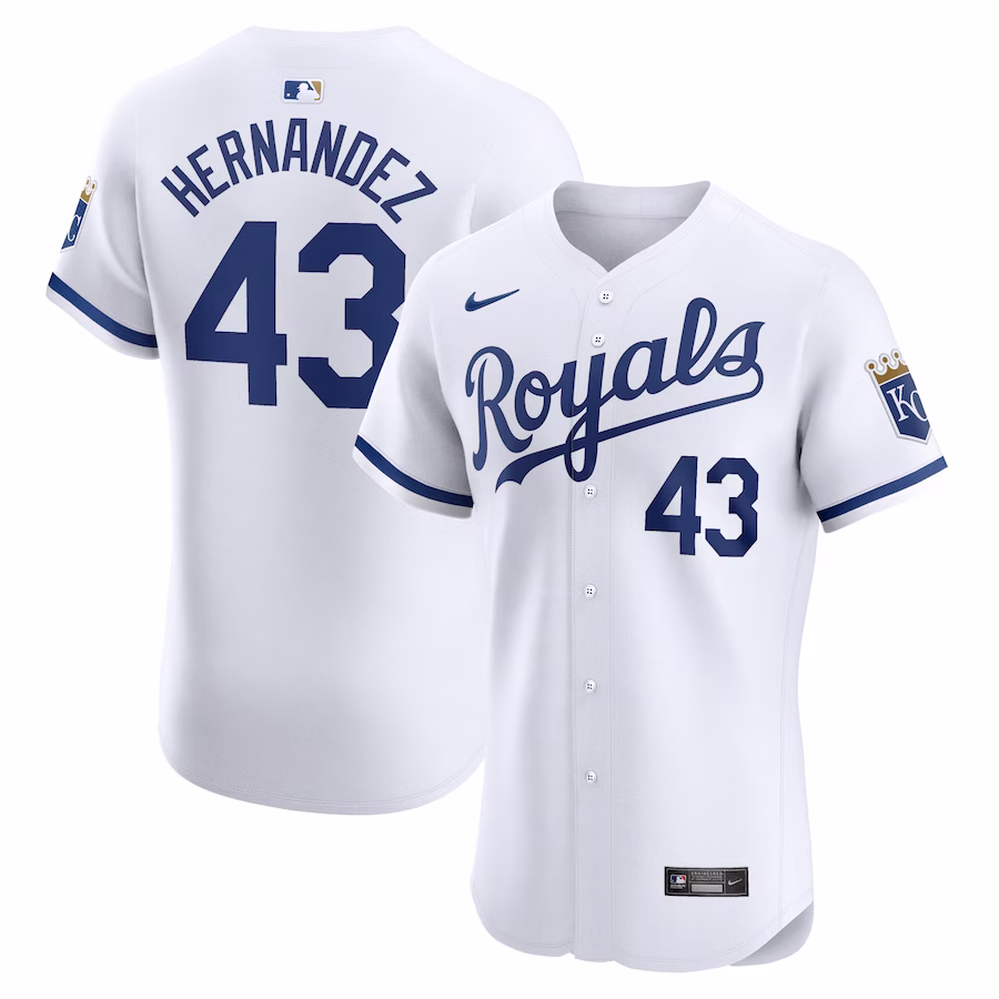 Men's Kansas City Royals Carlos Hernández Nike White Home Elite Player Jersey - Puhuasuan