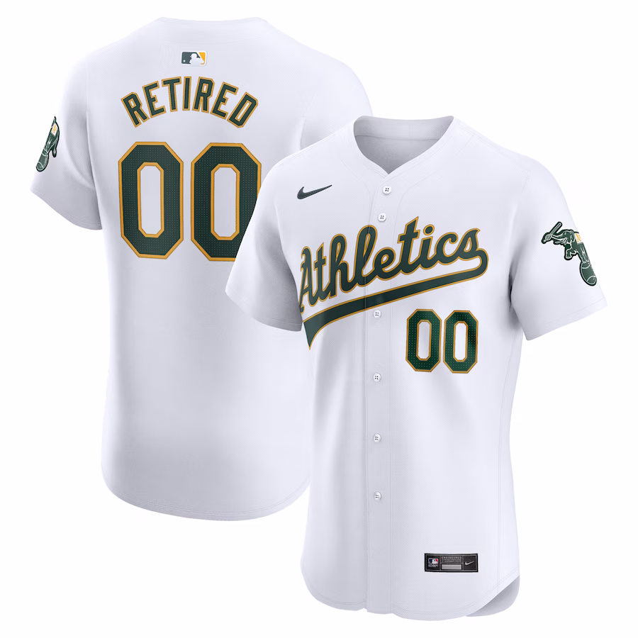 Men's Oakland Athletics Nike White Home Elite Pick-A-Player Retired Roster Jersey - Puhuasuan