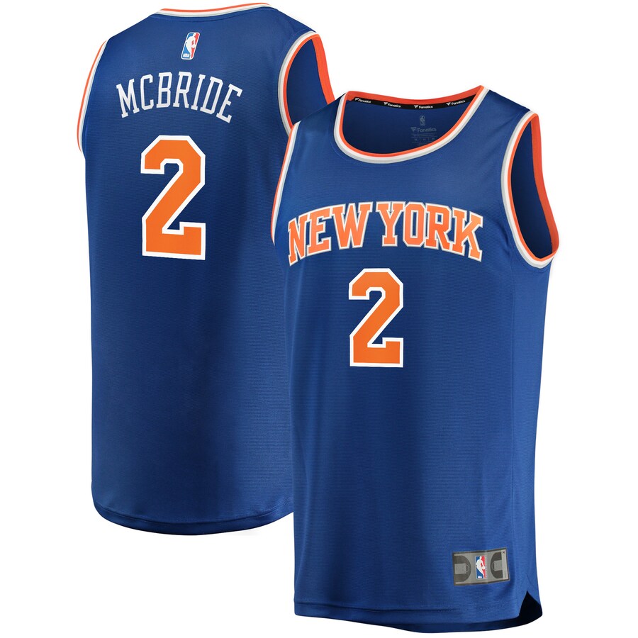 Men's New York Knicks Miles McBride Fanatics Blue Fast Break Replica Jersey - Icon Edition - Puhuasuan
