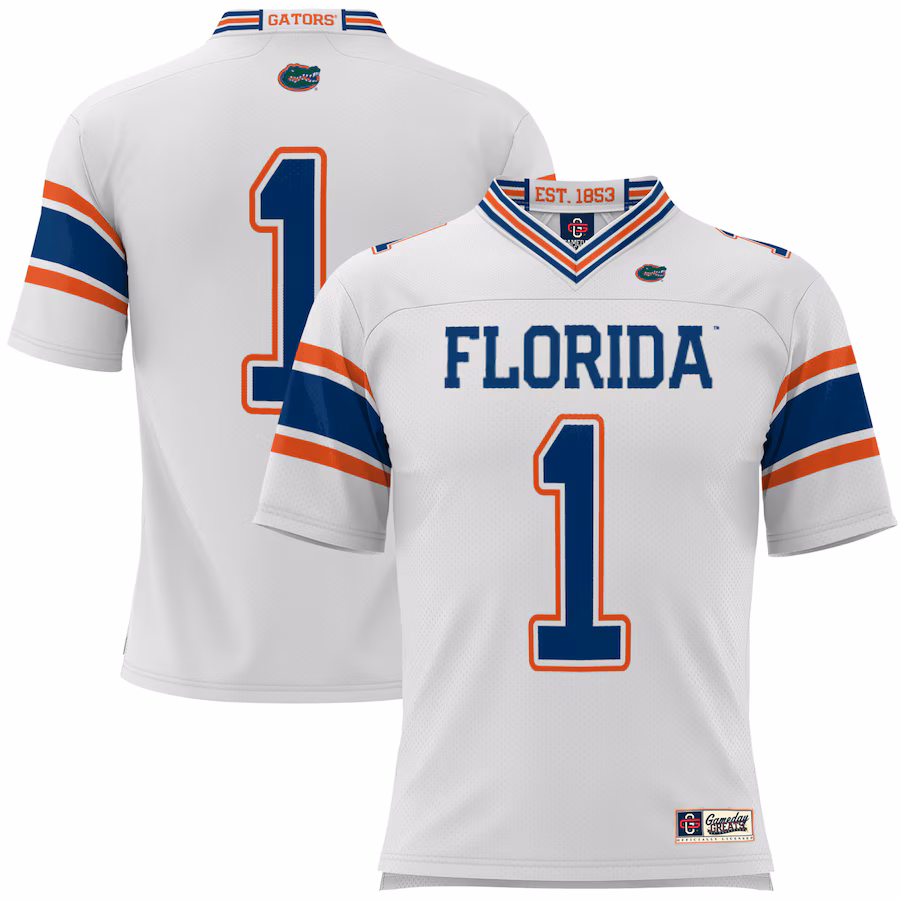 Men's GameDay Greats #1 White Florida Gators Football Jersey - Puhuasuan
