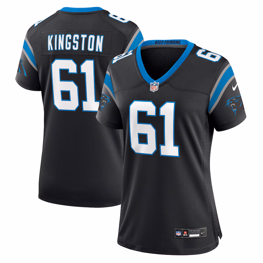 Women's Carolina Panthers Jarrett Kingston Nike Black Game Jersey - Puhuasuan