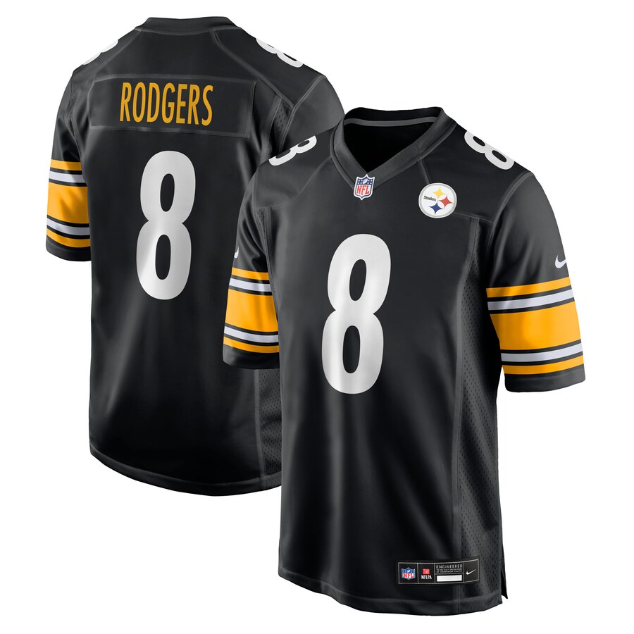 Men's Pittsburgh Steelers Aaron Rodgers Nike Black Game Jersey - Puhuasuan