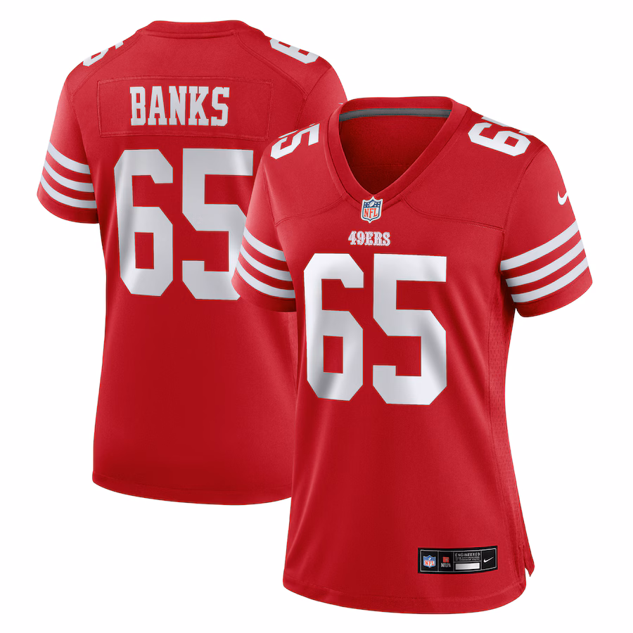 Women's San Francisco 49ers Aaron Banks Nike Scarlet Game Jersey - Puhuasuan