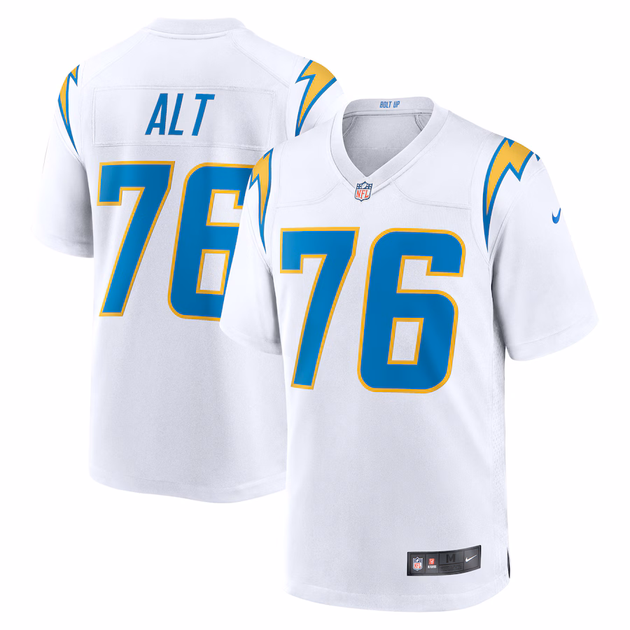 Men's Los Angeles Chargers Joe Alt Nike White Player Game Jersey - Puhuasuan