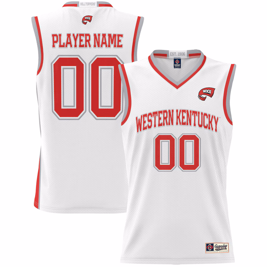 Western Kentucky Hilltoppers GameDay Greats Unisex  Lightweight NIL Pick-A-Player Basketball Jersey - White - Puhuasuan