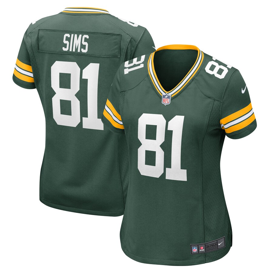 Women's Green Bay Packers Ben Sims Nike  Green Team Game Jersey - Puhuasuan
