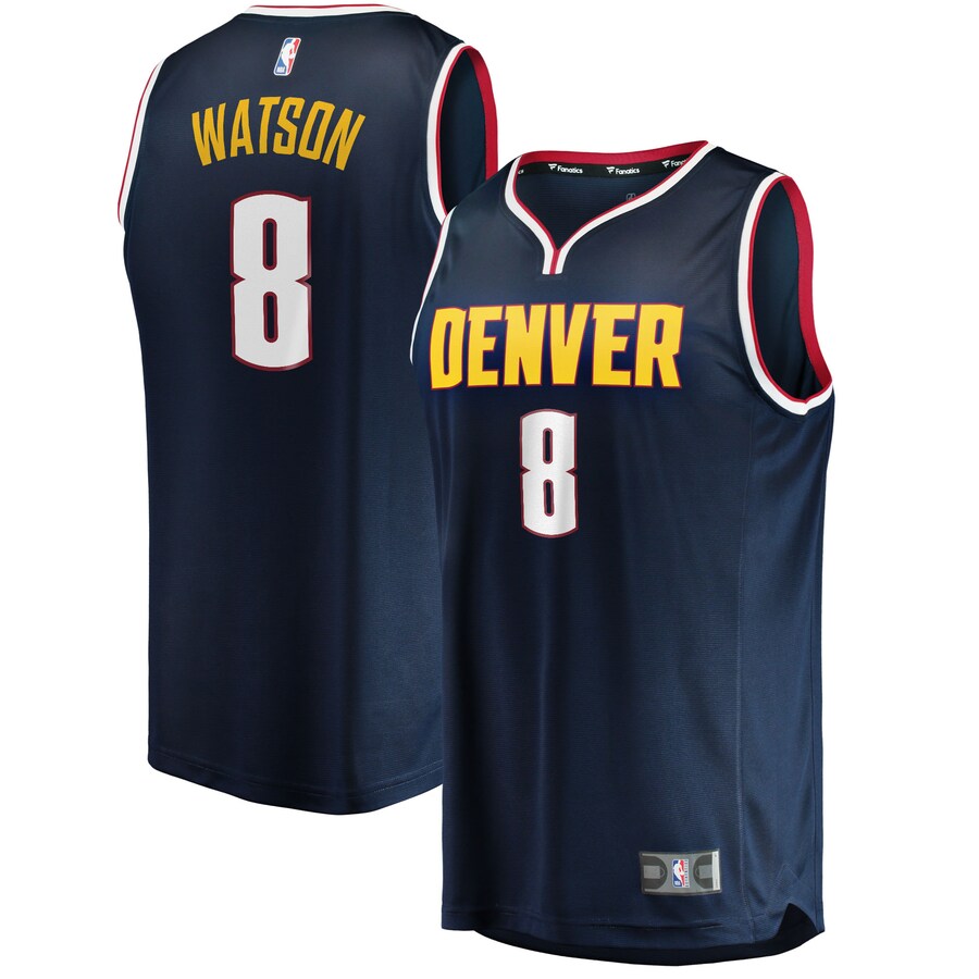 Men's Denver Nuggets Peyton Watson Fanatics Navy 2022 NBA Draft First Round Pick Fast Break Replica Player Jersey - Icon Edition - Puhuasuan